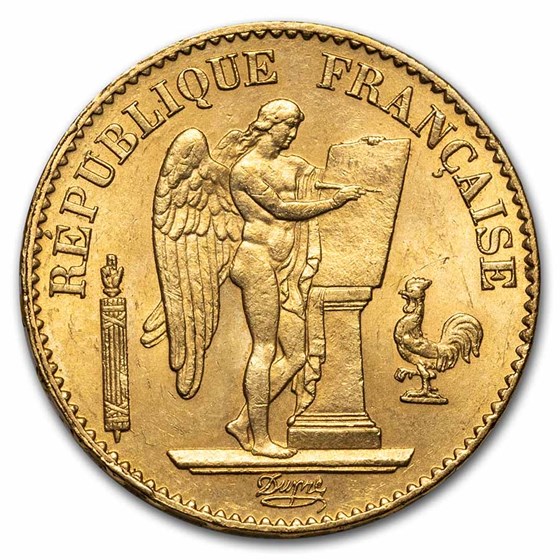 1878-A France Gold 20 Francs Angel BU 1878-A France Gold 20 Francs Angel BU